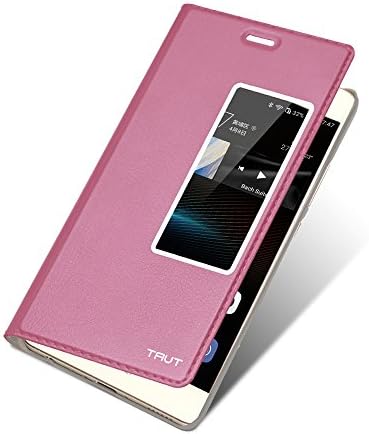 Yeuk Huawei Ascend P9 Case,Smart Flip Leather Cover with Auto Sleep Wake-up and Quick Access Phone Call Function - Pink