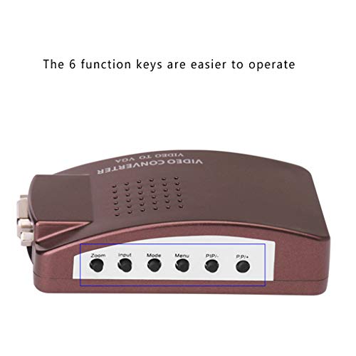 dianpo BNC to VGA Video Converter S-Video Input to PC VGA Out Adapter Digital Switcher Box Replacement for PC TV Camera DVD DVR