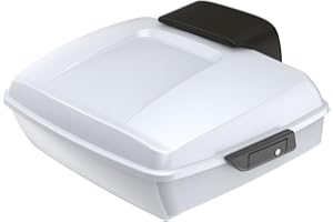 Advanblack White Onyx Pearl Chopped Tour Trunk Pack Black Latches Compatible with Harley Touring 14-25 Road King Road Glide S