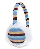Multi Color Striped Fluffy Faux Fur Trim Polyester Ear Warmers