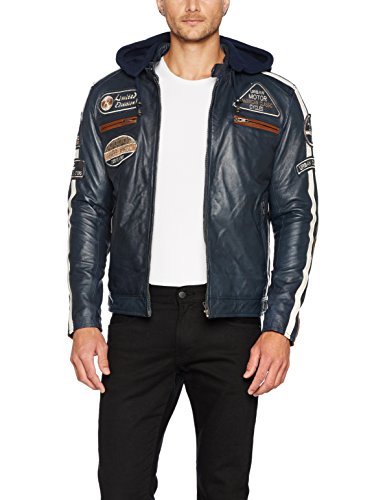 Urban Leather Motorbike Jackets For Men 58 GENTS | Lambskin Leather Motorcycle Jacket | CE Approved Remouvable Armour for Back, Shoulders and Elbows