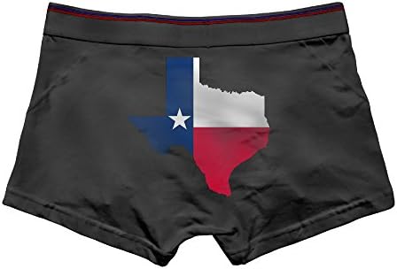 DACHEN Men's Performance Texas Flag Cotton Boxer Brief Underwear M Black