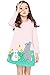 Girls Cotton Longsleeve Casual Dresses Striped Applique Cartoon by Fiream