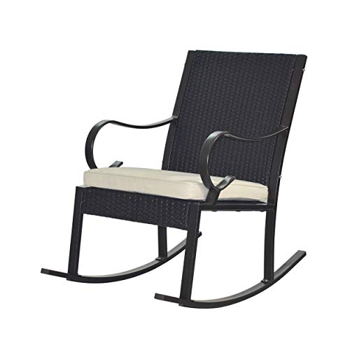 Christopher Knight Home Muriel Outdoor Wicker Rocking Chair, Dark Brown