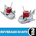 BigMouth Inc. Inflatable Super Chill Shark Floaring Drink Holder, Cup Holder Floats, 2-Pack, Great for Pool Parties