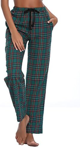 Luvrobes Women's Cotton Plaid Pajama Lounge Pants