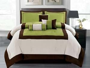 Amazon.com: Modern Micro Suede 7-Piece Comforter Set