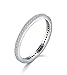 BORUO 2MM 925 Sterling Silver Ring, Cubic Zirconia CZ Wedding Band Stackable Ring Size 12