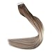 Fshine Tape In Human Hair Extensions 14 Inch Remy Hair Tape In Extensions Balayage Color 8 Ash Brown Fading To Platinum Blonde 60 And 18 Ash Blonde Skin Weft Hair Extensions 20Pcs 50 Gram