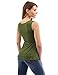 PattyBoutik Women's Crochet Lace Inset Tank Top (Olive Green M)