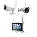 Luowice 1080P Wireless Security Camera System with 11” Monitor HD 2MP 4CH Home Video Surveillance System Built in 2TB HDD Indoor Outdoor Waterproof CCTV WiFi Cameras with IR Night Vision