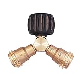 KIBOW Propane Y-Splitter Tee Adapter-100% Solid Brass-Work with BBQ Grills, Camping Stoves, Gas Burners, Propane Appliances