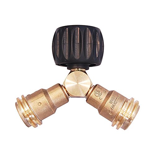 KIBOW Propane Y-Splitter Tee Adapter-100% Solid Brass-Work with BBQ Grills, Camping Stoves, Gas Burners, Propane Appliances