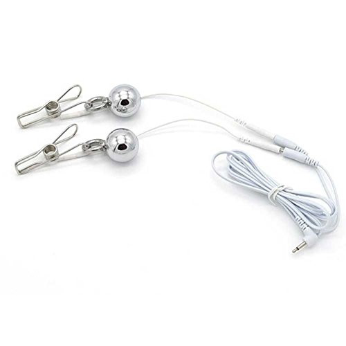 ThinkMax Sex Toys Metal Gravity Ball Stretching Stimulate Nipple Labia Clamp Clip with Electic Shock Therapy Parts for Couples
