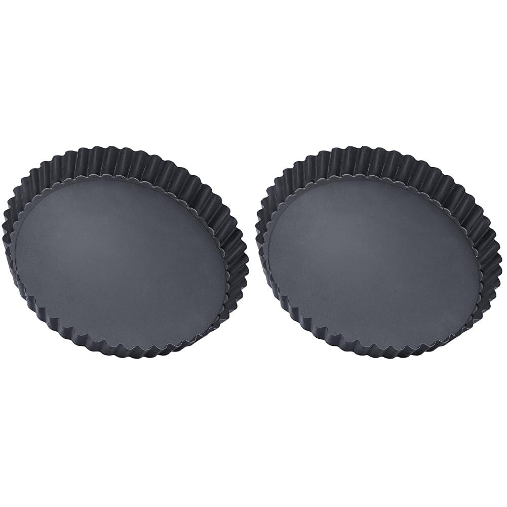 Pendeford Housewares Premium Loose Base Quiche/Flan Pan - 26cm, Dishwasher Safe, Non-Stick, Easy to Clean - Perfect for Quiches, Flans, and Tart Recipes (Pack of 2)