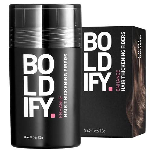 BOLDIFY Hair Fibers for Thinning Hair (LIGHT BROWN) Hair Powder 12g