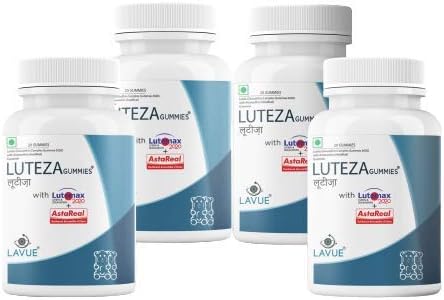 LUTEZA Nutritional Gummies for Protection against Digital Eye Strain in Adults (20 Gummies,Pack of 4)