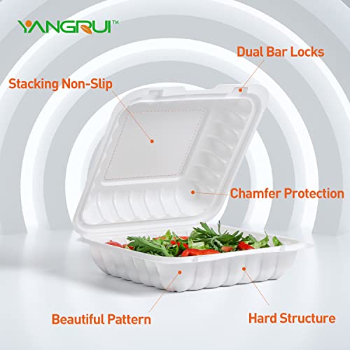 YANGRUI To Go containers, 100 Pack 9 x 9 Inch 41 OZ Shrink Wrap