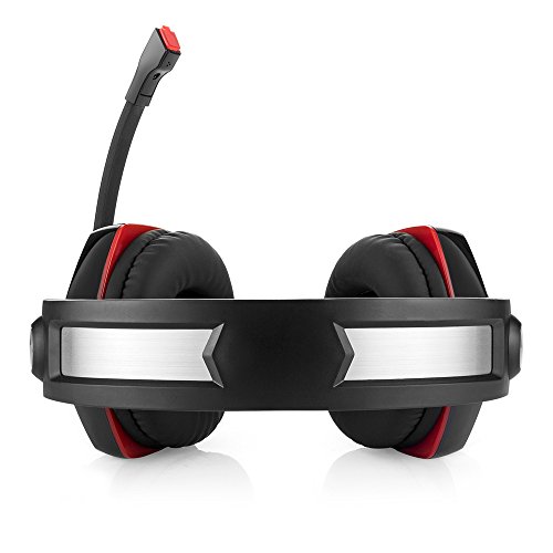 STOGA GM-2 Gaming Headphones, 3.5mm PS4 Gaming Headset Over-the-Ear Noise Isolating,Breathing LED Light with Mic for PC Gamers (Black & Red)