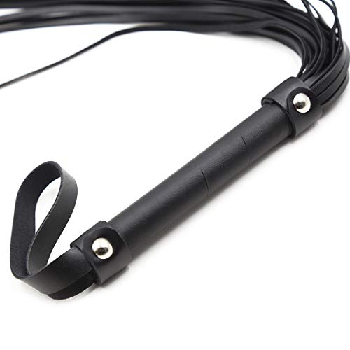 STTQYB Horse Riding Crop,Soft Faux Leather Harness Handle Whip Teaching Training Tool Costume Accessories (C) - Thumbnail 7