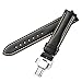 iStrap 18 19 20 21 22mm Genuine Leather Watch Band Padded Calfskin Strap Steel Butterfly Deployant Clasp Super Soft(Six Color Choose)