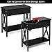Giantex Console Table with Hidden Storage,Flip Top and Shelf Sofa Side Table for Entryway, Living Room, Office and Bedroom, Multifunctional Accent Corner Couch End Table (Black)