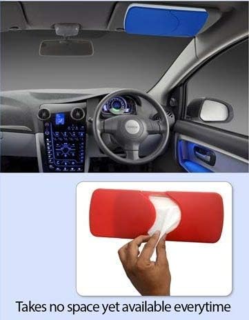 Ek Retail Shop Car Tissue Paper Box for Sun Visor/Paper Napkin Holder (Free Tissues Inside)