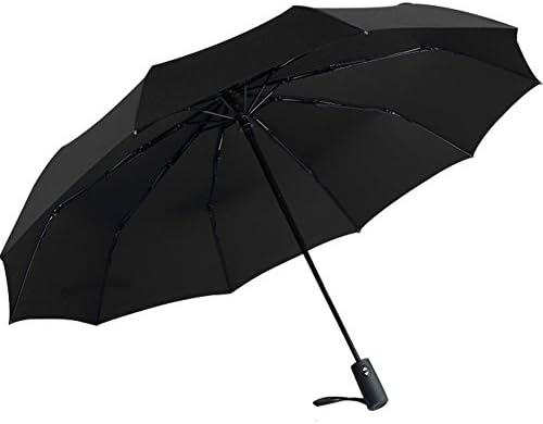 Automatic Foldable Umbrella--Repel Windproof Strongly Fixed Umbrellas Stand (Black)