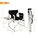 Mefeir Upgraded Director Makeup Artist Chair,Aluminum Frame Supports 300 lbs,Folding Portable w/Side Table Storage Bag,Indoor Outdoor,Black(24.4
