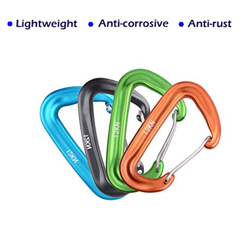 Azarxis karabiner Schnellverschluss mit 1200kg Belastbarkeit, Rostfrei und Ultraleicht, Karabinerhaken Schlüsselanhänger aus Aluminium für Hängematte, Camping, Angeln – Bild 4