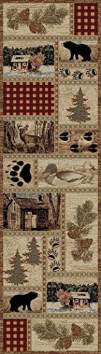 Dean Get Away Trail Bear Lodge Cabin Bear Carpet Runner Rug Size: 2'3" x 7'7"