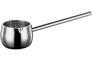 Beuiouer Mini Butter Warmer with Long Handle Induction Milk Warmer Pot Small Saucepan SUS316 Tri-Ply Stainless Steel (300ml)