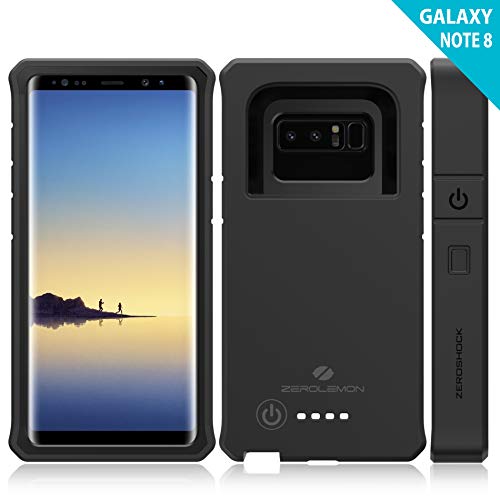 Galaxy Note 8 Battery Charger Case, ZeroLemon ZeroShock 10000mAh Extended Rugged Charging Case Portable Battery Case for Galaxy Note 8 - Black