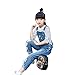 Digirlsor Girls Overalls Little Big Kids Distressed Denim Bib Pants Ripped Blue Jeans Romper Jumpsuit, 3-12Y