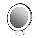 LED Illuminated Adjustable 6” Wide Makeup Mirror (7x Magnification)
