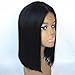 JYL Hair Brazilian Virgin Straight Shoulder Length Short Bob Wigs for Woman Middle Part Remy Human Hair Machine Made with A Little Lace in the Middle Glueless Wig
