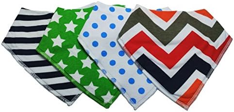 ESoulTech Designer Bandana Style Baby Bibs, Washable