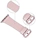 JSGJMY Compatible with Apple Watch Band Women Genuine Leather Replacement Strap for Iwatch Series 5 4 3 2 1 Sport Edition (Soft Pink/Rose Gold Aluminum, 42mm 44mm M/L)