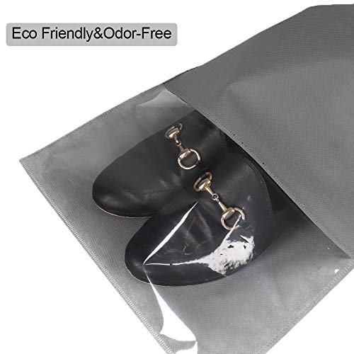 SGHUO 24pcs Travel Shoe Bags, Non-Woven Shoe Storage Organizer with Clear Window for Men and Women, 3 Colors