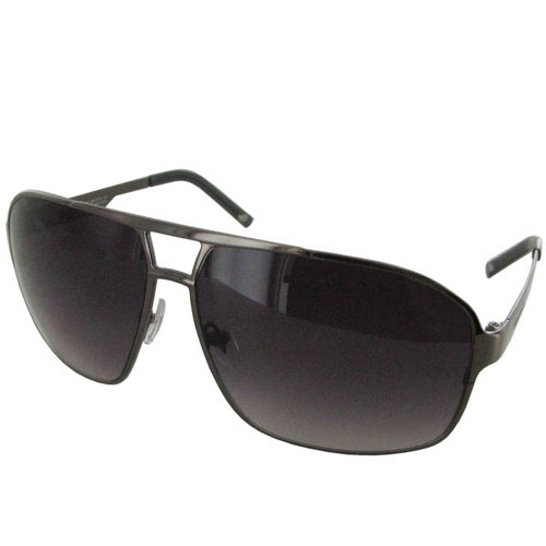 Versace Unisex 'V8004' Aviator Sunglasses, Gunmetal/Smoke