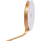 Creative Ideas PSF0508-690 Solid Satin Ribbon, Antique Gold, 5/8" x 100 yd