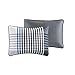 Comfort Spaces Benjamin 3 Piece Quilt Set Reversible Striped Plaid Patchwork Light-Weight Coverlet Soft Microfiber Bedspread Blanket, Full/Queen, Black