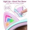 FosPower-Kids-Headphones-with-LED-Light-Up-Cat-Ears-35mm-On-Ear-Audio-Headphones-for-Kids-with-Laced-Tangle-Free-Cable-Max-85dB-TealLight-Purple FosPower Kids Headphones with LED Cat Ears, 3.5mm On-Ear Wired Headset with Laced Cables for iPad/Smartphones/PC/Kindle…