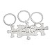 Meiligo® Fashion 3 Pcs Best Friends Forever Gift Alloy We Will Always be Connected Letter Puzzle Dog Tag Necklace Key Chain Square Matching Engraved Letter Necklace Set