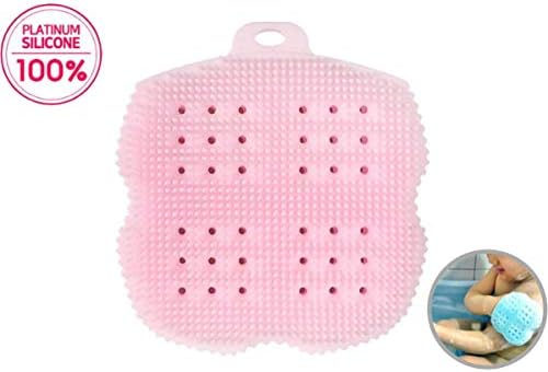 GNEY Anti-Bacterial FDA-Approved Ultra Soft Baby Bath Silicone Scrubber Silicone Body Brush/Silicone Baby Towel (Standard Size, Multi-Color)