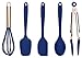 COOK WITH COLOR Silicone Cooking Utensils, Kitchen Utensil Set, Easy to Clean Silicone Kitchen Utensils, Cooking Utensils for Nonstick Cookware, Kitchen Gadgets Set, Mini, Navy