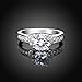 TIVANI Women's Engagement Rings Pretty 18K White Gold Plated Princess Cut Solitaire CZ Bridal Weeding Ring Eternity Love Promise for Her Size 5-9