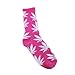 Marijuana Weed Leaf Men/Women sport socks colourful Cotton High Socks (BJF25-19 pink+white leaf)