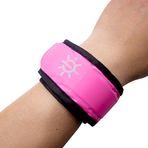 LEBOLIKE Cool LED Slap Armband Reflective Belt Wrist/Ankle Glow Band for Night Safety Cycling Jogging (PINK)