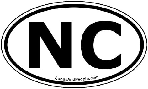 North Carolina NC Car Bumper Sticker Decal Oval Black and White